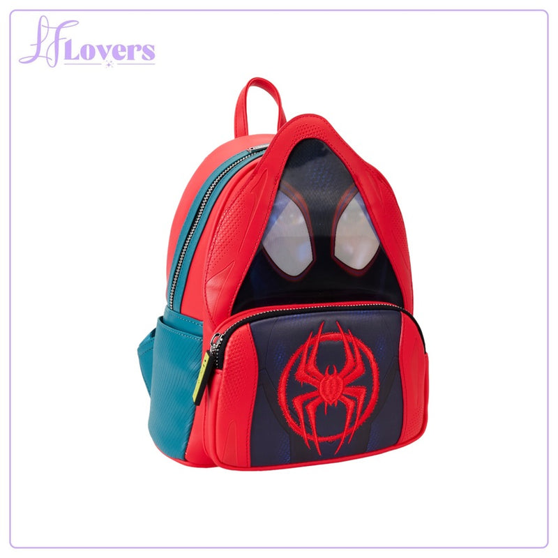 Load image into Gallery viewer, Loungefly Marvel Spiderverse Miles Morals Hoody Cosplay Mini Backpack - PRE ORDER - LF Lovers
