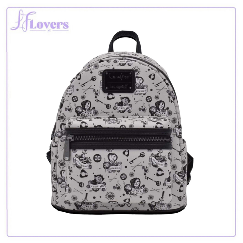 Load image into Gallery viewer, Loungefly Laika Coraline Tattoo All Over Print Mini Backpack
