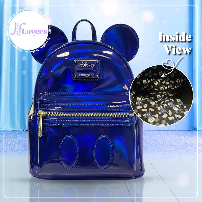 Load image into Gallery viewer, LFLovers Exclusive - Loungefly Disney Mickey Mouse Blue Oil Slick Mini Backpack
