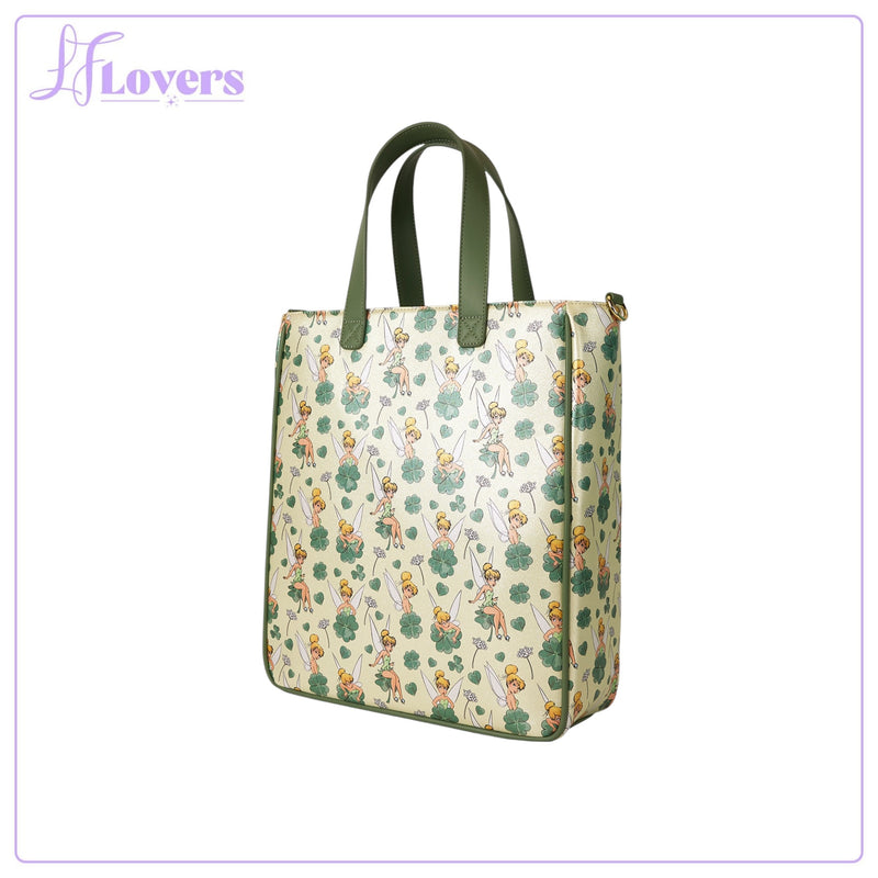 Load image into Gallery viewer, Loungefly Disney Tinker Bell 4-Leaf Clover Tote Bag With Coin Bag
