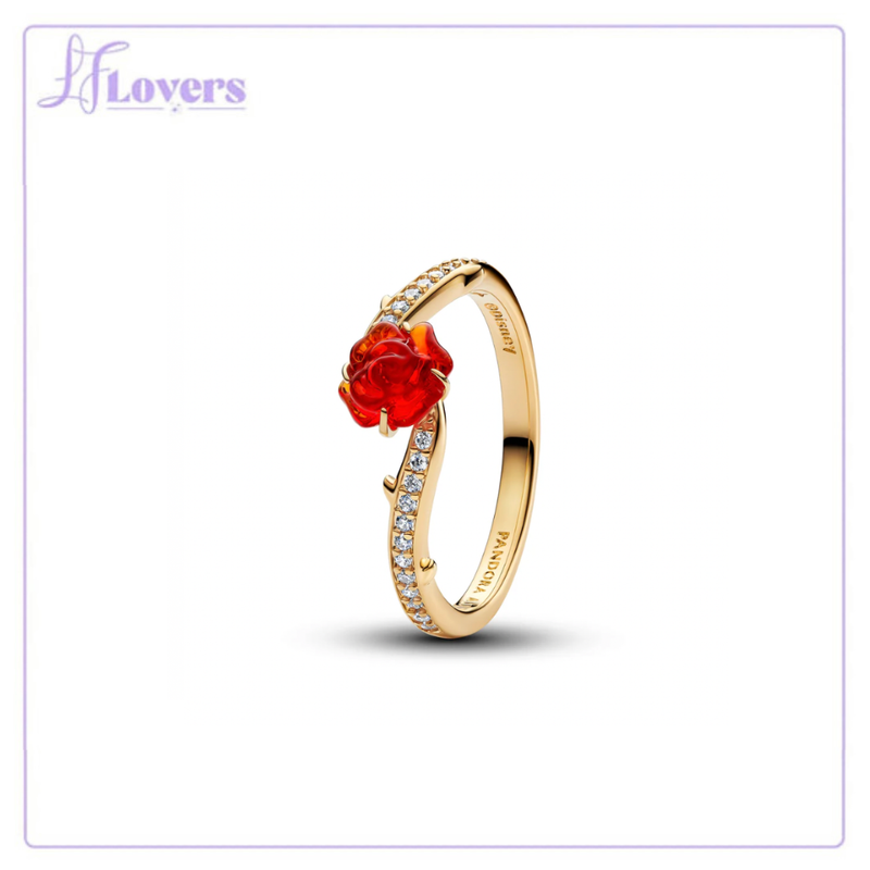 Load image into Gallery viewer, Pandora Disney Beauty and the Beast Enchanted Rose Ring - Size 54
