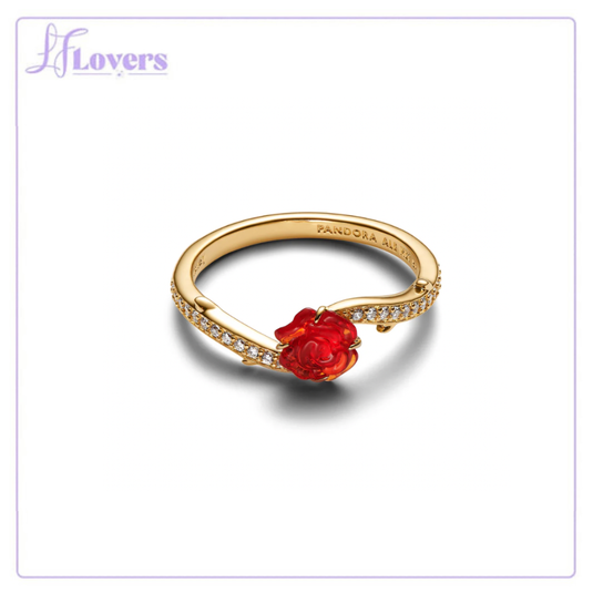 Pandora Disney Beauty and the Beast Enchanted Rose Ring - Size 54