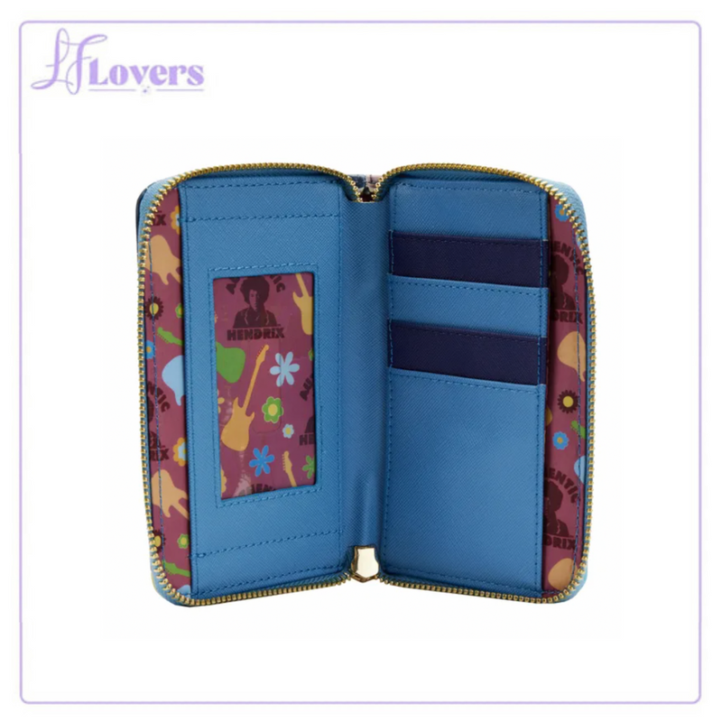 Load image into Gallery viewer, Loungefly Jimi Hendrix Psychedelic Landscape Glow-in-the-Dark Zip Around Wallet - LF Lovers

