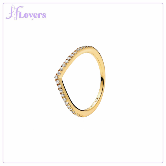 Pandora Sparkling Wishbone Ring - Size 56