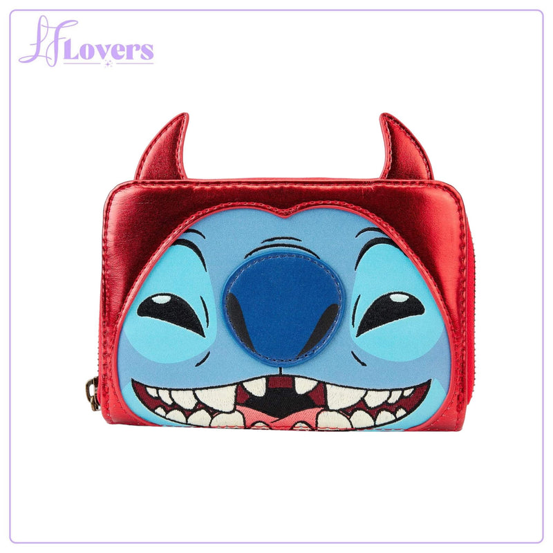 Load image into Gallery viewer, Loungefly Disney Stitch Devil Cosplay Zip Around Wallet
