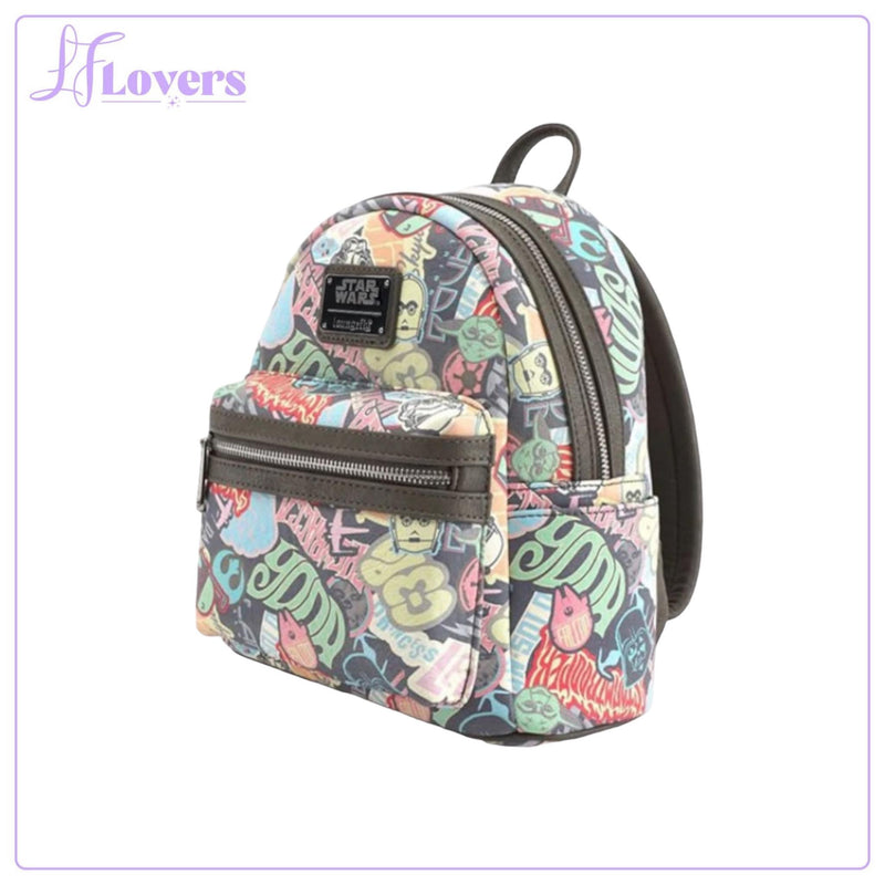 Load image into Gallery viewer, Loungefly Star Wars Pastel Sticker Mini Backpack
