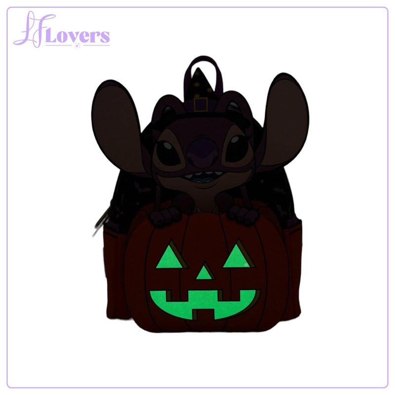 Load image into Gallery viewer, LFLovers Exclusive - Loungefly Disney Lilo &amp; Stitch: The Series Glow-In-The-Dark Angel Jack-o-Lantern Mini Backpack LP
