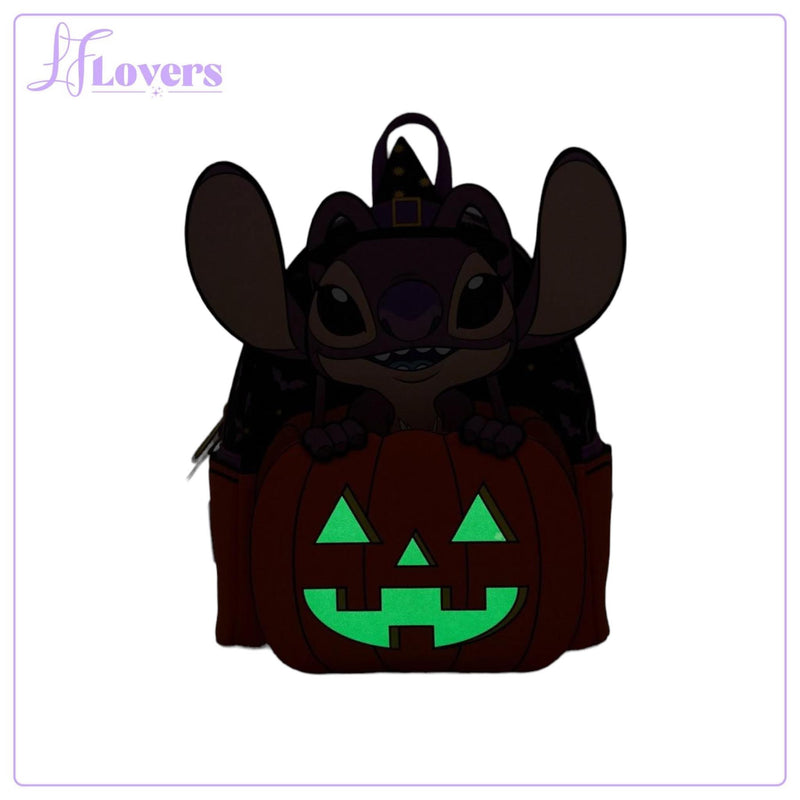 Load image into Gallery viewer, Loungefly Disney Lilo &amp; Stitch: The Series Glow-In-The-Dark Angel Jack-o-Lantern Mini Backpack - LF Lovers
