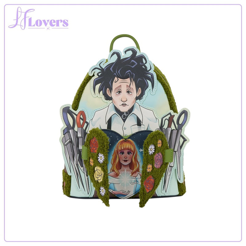 Load image into Gallery viewer, Loungefly Twentieth Century Studios Edward Scissorhands Sherpa Mini Backpack - PRE ORDER
