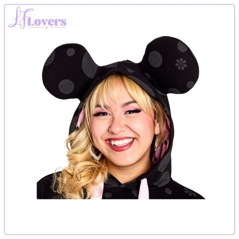 Load image into Gallery viewer, Loungefly Disney Minnie Rocks The Dots Floral Unisex Hoodie - LF Lovers
