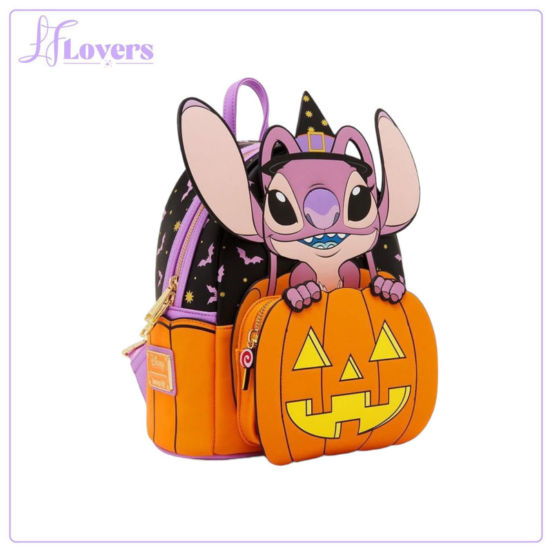 Load image into Gallery viewer, Loungefly Disney Lilo &amp; Stitch: The Series Glow-In-The-Dark Angel Jack-o-Lantern Mini Backpack - LF Lovers
