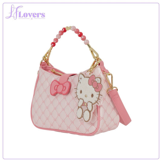 Loungefly Sanrio Hello Kitty Quilted Crossbody Bag with Beaded Handle & Bag Charm - Preorder - LF Lovers