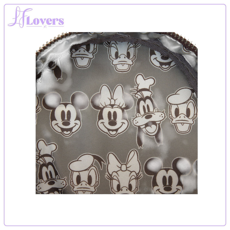 Load image into Gallery viewer, Loungefly Disney Mickey And Friends Faux Leather And Canvas Water Bottle Crossbody
