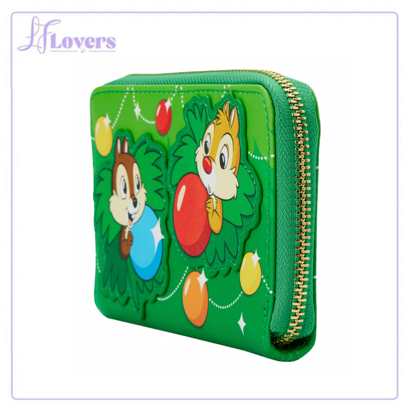 Load image into Gallery viewer, Loungefly Disney Chip and Dale Ornaments Zip Around Wallet
