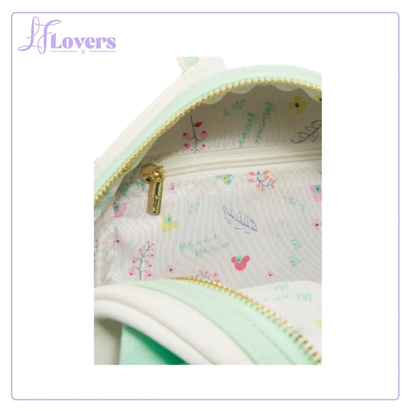 Load image into Gallery viewer, Loungefly Disney Minnie Mouse Pressed Flower Bow Mini Backpack
