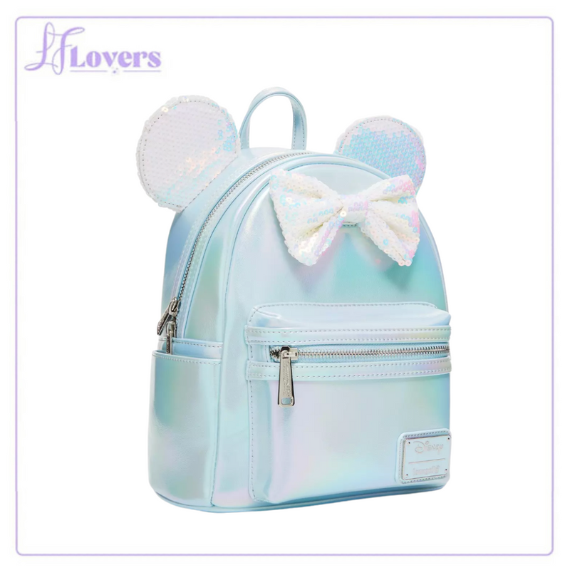 Load image into Gallery viewer, Loungefly Disney Minnie Mouse Iridescent Sequin Ears Mini Backpack - LF Lovers
