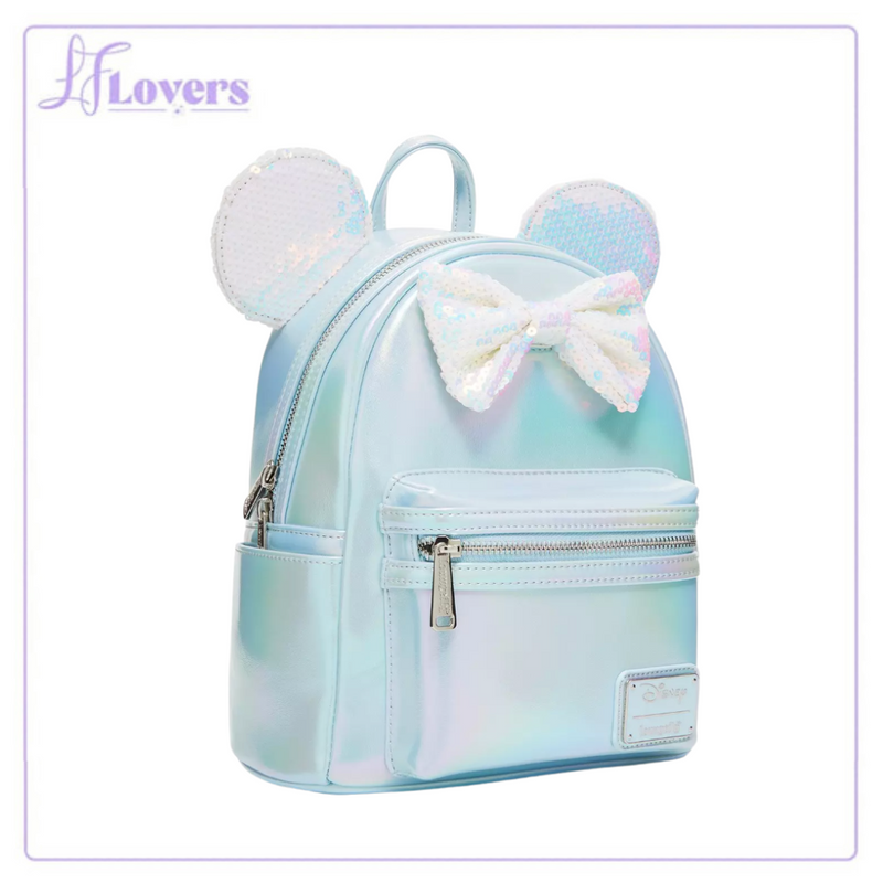 Load image into Gallery viewer, LF Lovers Exclusive - Loungefly Disney Minnie Mouse Iridescent Sequin Ears Mini Backpack
