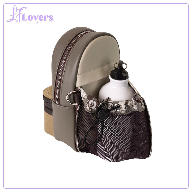 Load image into Gallery viewer, Loungefly Disney Mickey And Friends Faux Leather And Canvas Water Bottle Crossbody
