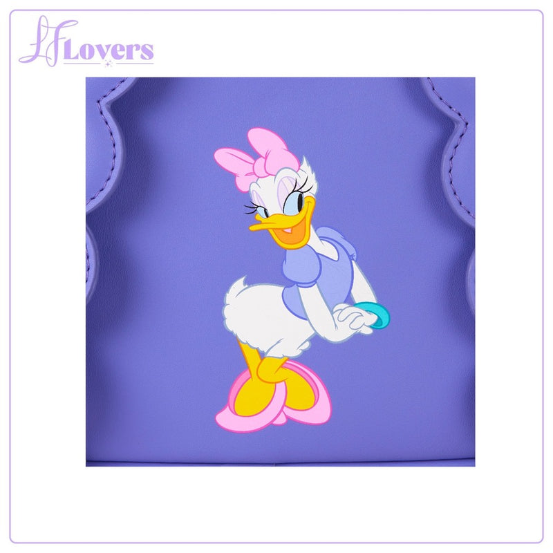Load image into Gallery viewer, Loungefly Disney Daisy Duck Plush Mini Backpack - PRE ORDER
