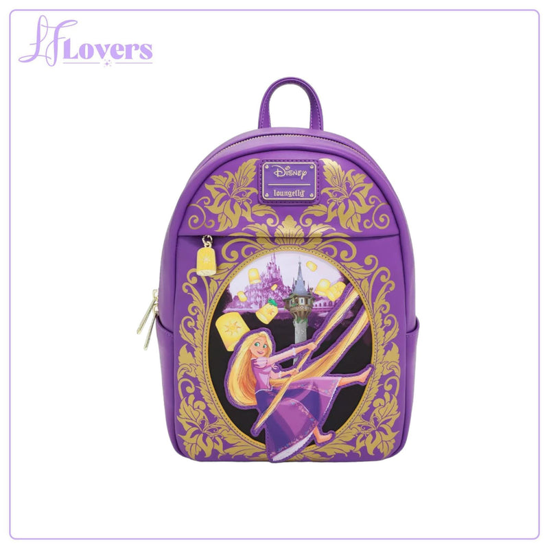 Load image into Gallery viewer, Loungefly Disney Tangled Rapunzel Purple and Gold Lantern Mini Backpack - LF Lovers
