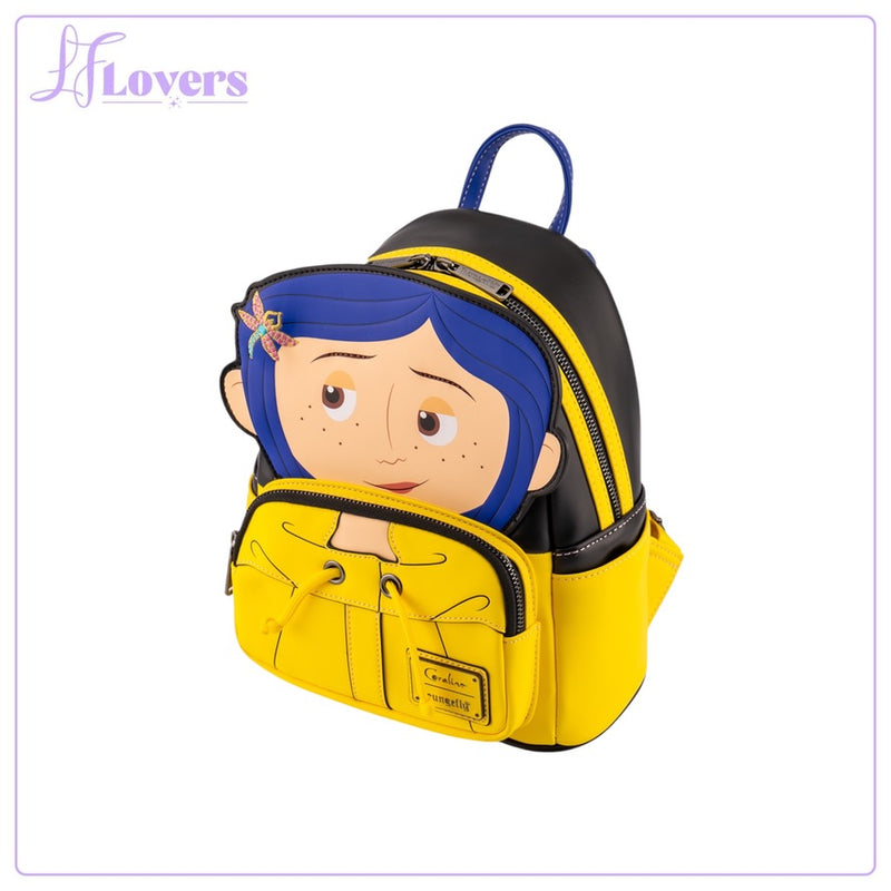 Load image into Gallery viewer, Loungefly Laika Coraline Raincoat Cosplay Mini Backpack - PRE ORDER
