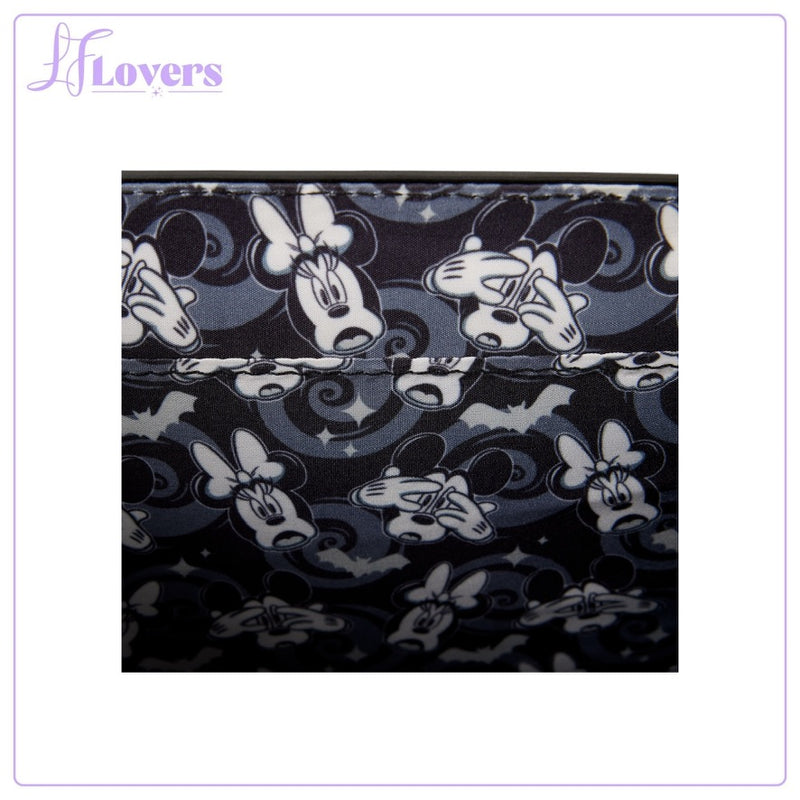 Load image into Gallery viewer, Loungefly Disney Mickey &amp; Minnie Spiderweb and Bats Crossbody Bag - Preorder
