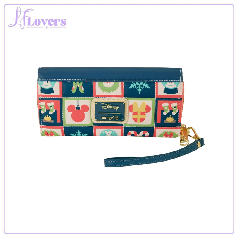 Load image into Gallery viewer, Loungefly Disney Mickey And Minnie Holiday Flap Wallet - PRE ORDER
