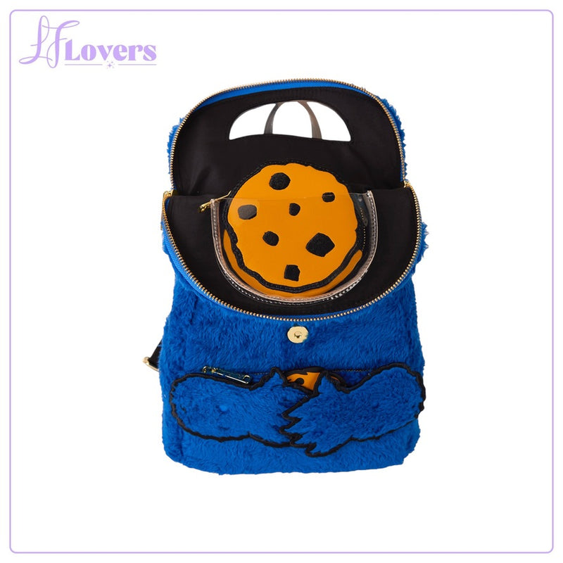 Load image into Gallery viewer, Loungefly Sesame Street Cookie Monster Plush Mini Backpack
