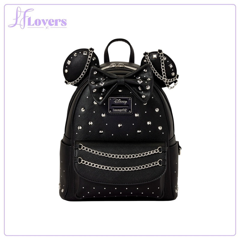 Load image into Gallery viewer, Loungefly Disney Minnie Mouse Studs &amp; Chains Mini Backpack - Preorder
