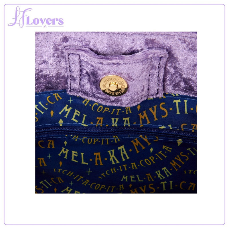 Load image into Gallery viewer, Loungefly Disney Hocus Pocus Velvet Broom Handle Handbag - PRE ORDER
