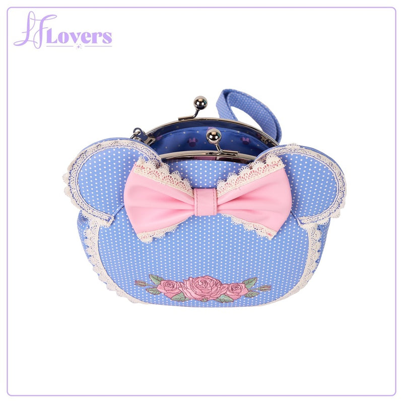 Load image into Gallery viewer, Loungefly Disney Minnie Floral And Lace Kisslock Crossbody - PRE ORDER - LF Lovers
