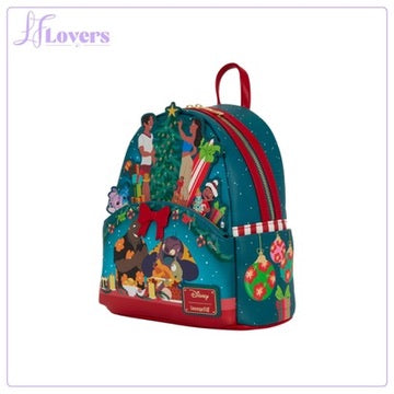 Load image into Gallery viewer, Loungefly Disney Lilo &amp; Stitch Holiday Celebration Mini Backpack - Preorder

