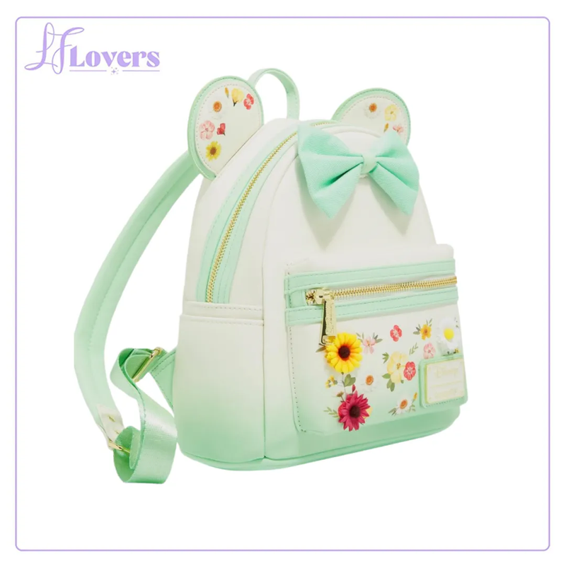 Load image into Gallery viewer, Loungefly Disney Minnie Mouse Pressed Flower Bow Mini Backpack - LF Lovers
