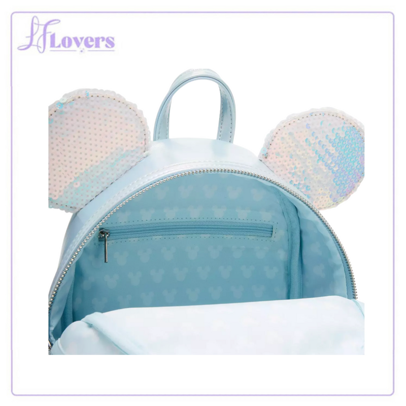 Load image into Gallery viewer, LF Lovers Exclusive - Loungefly Disney Minnie Mouse Iridescent Sequin Ears Mini Backpack
