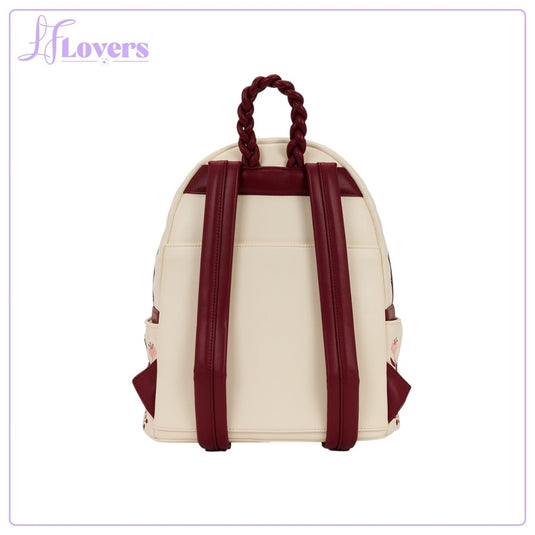 Loungefly Cream And Red Floral Mid Size Backpack - PRE ORDER