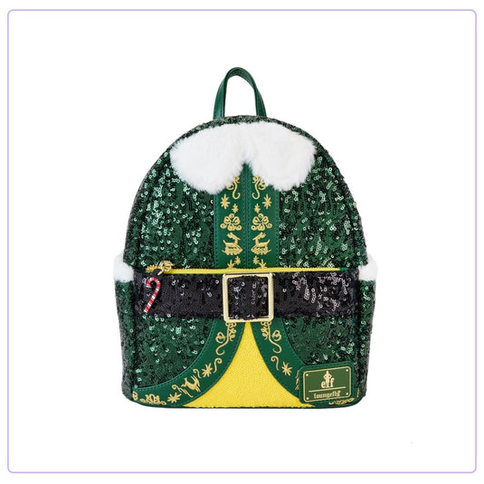 Loungefly Warner Brothers Elf Buddy Sequin Cosplay Mini Backpack