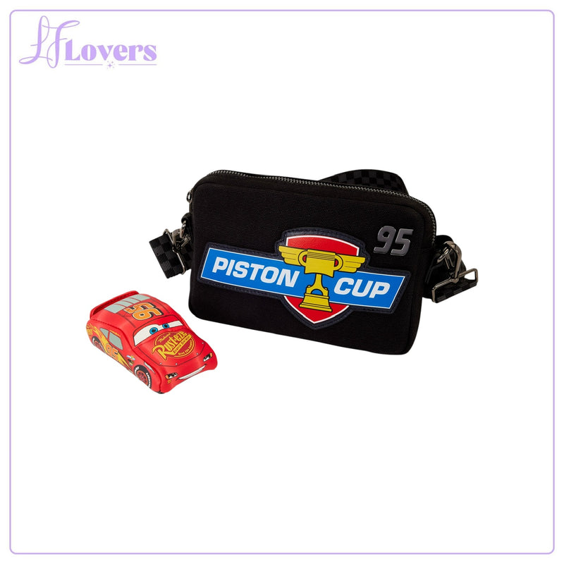 Load image into Gallery viewer, Loungefly Disney Pixar Cars 20th Anniversary Piston Cup Sling Crossbody Bag - Preorder
