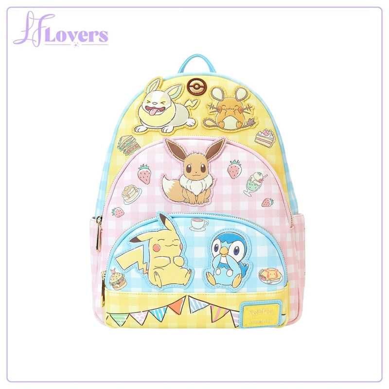 Load image into Gallery viewer, Loungefly Pokemon Cafe Triple Pocket Backpack
