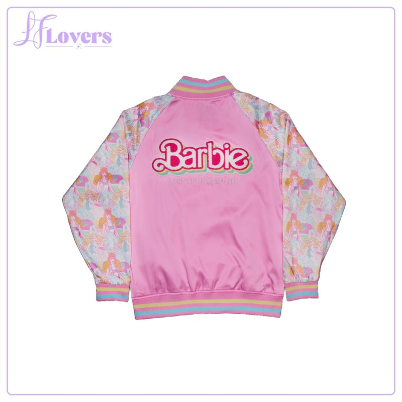 Load image into Gallery viewer, Loungefly Barbie 65th Anniversary Bomber Jacket
