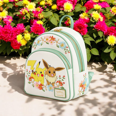 Loungefly Pokemon Pikachu & Eevee Floral Mini Backpack