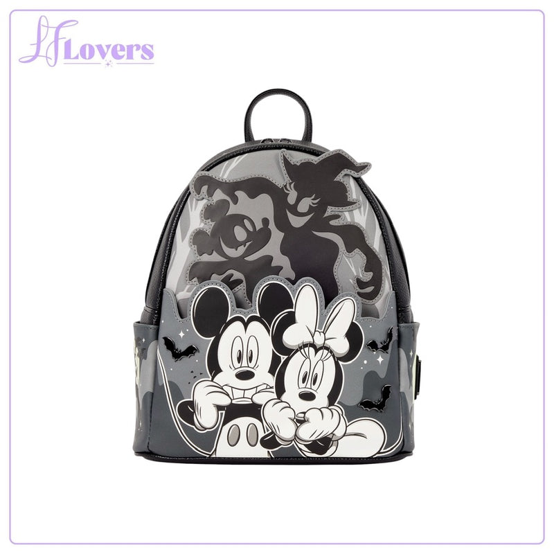 Load image into Gallery viewer, Loungefly Disney Mickey &amp; Minnie Ghost Light Up Glow Mini Backpack - Preorder
