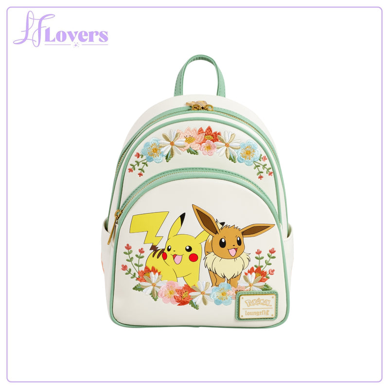 Load image into Gallery viewer, Loungefly Pokemon Pikachu &amp; Eevee Floral Mini Backpack - LF Lovers
