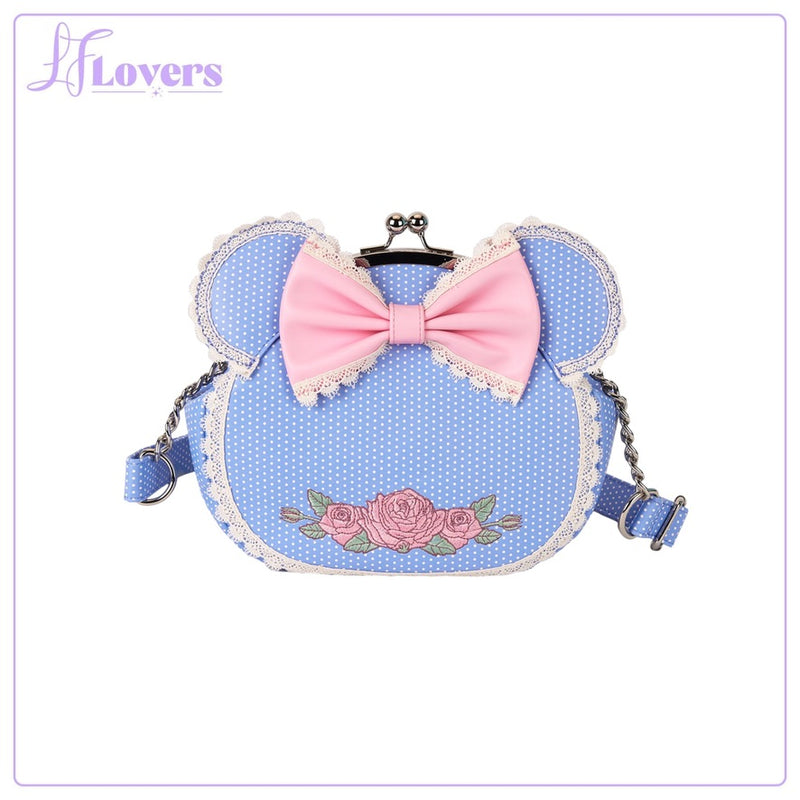 Load image into Gallery viewer, Loungefly Disney Minnie Floral And Lace Kisslock Crossbody - PRE ORDER - LF Lovers
