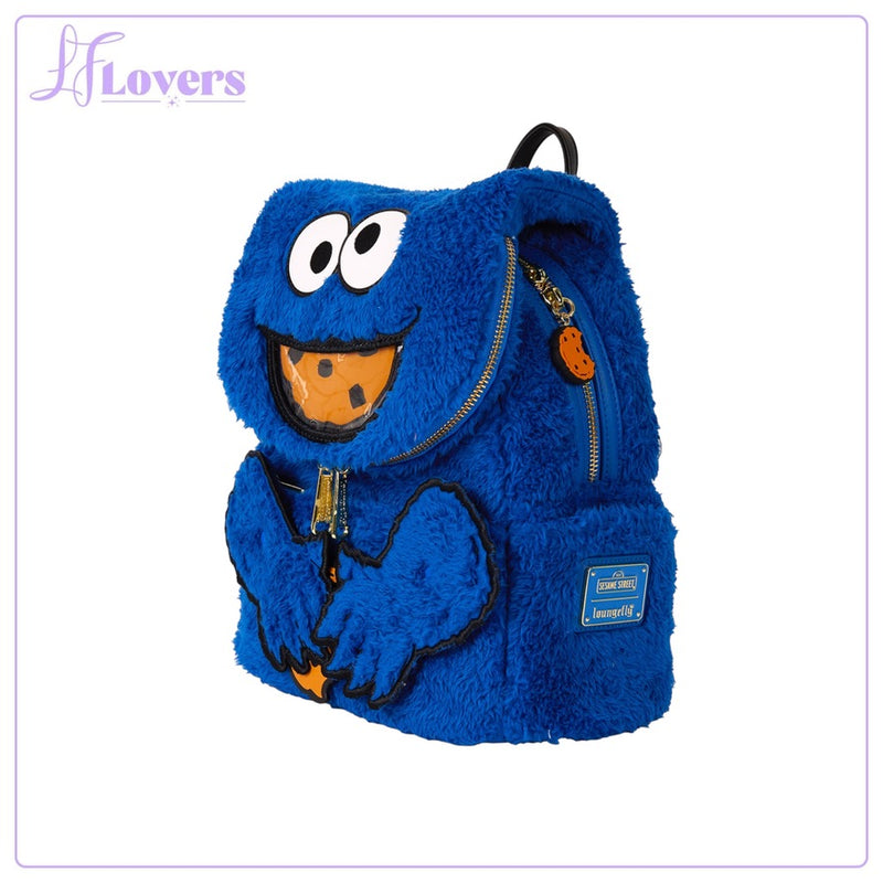 Load image into Gallery viewer, Loungefly Sesame Street Cookie Monster Plush Mini Backpack
