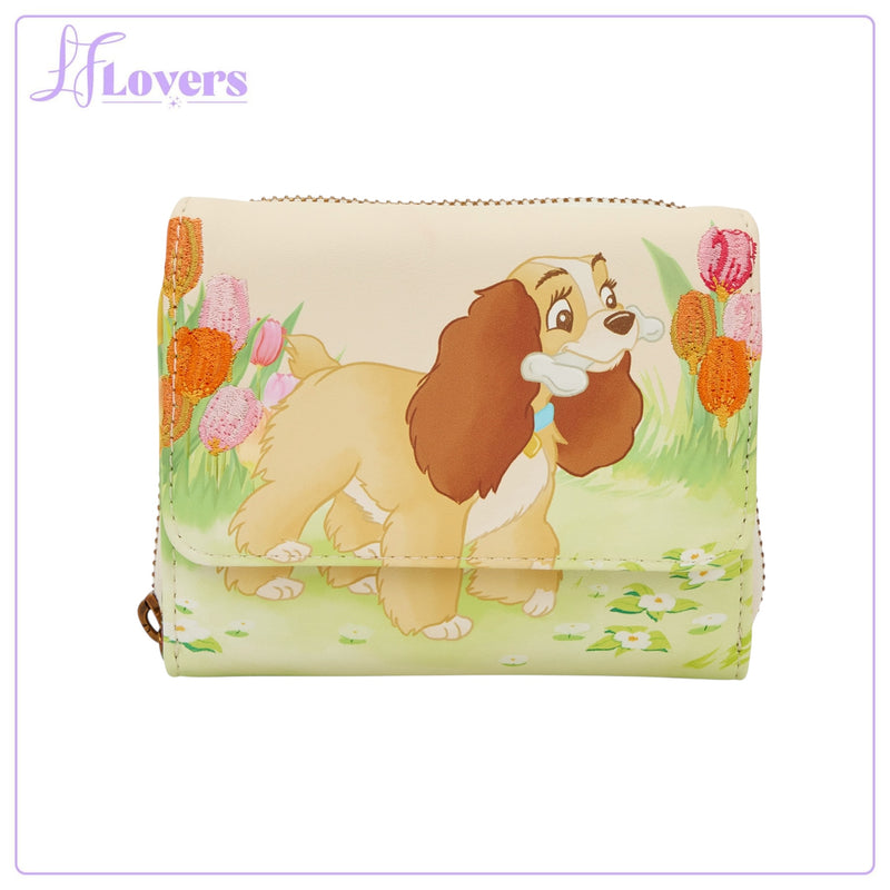 Load image into Gallery viewer, Loungefly Disney Lady And The Tramp Pastel Tulip Trifold Wallet - PRE ORDER
