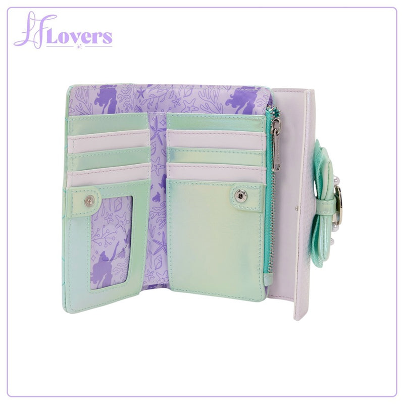Load image into Gallery viewer, Loungefly Disney The Little Mermaid Iridescent Pearl Flap Wallet - PRE ORDER - LF Lovers
