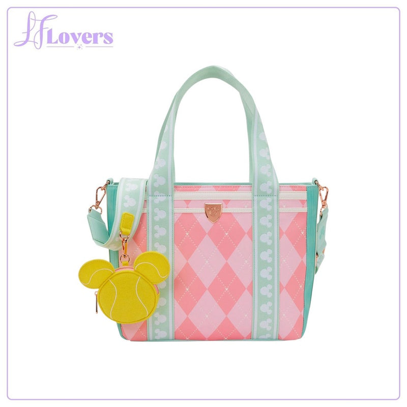 Load image into Gallery viewer, Loungefly Disney Mickey &amp; Friends Tennis Tote Bag With Coin Bag - PRE ORDER - LF Lovers
