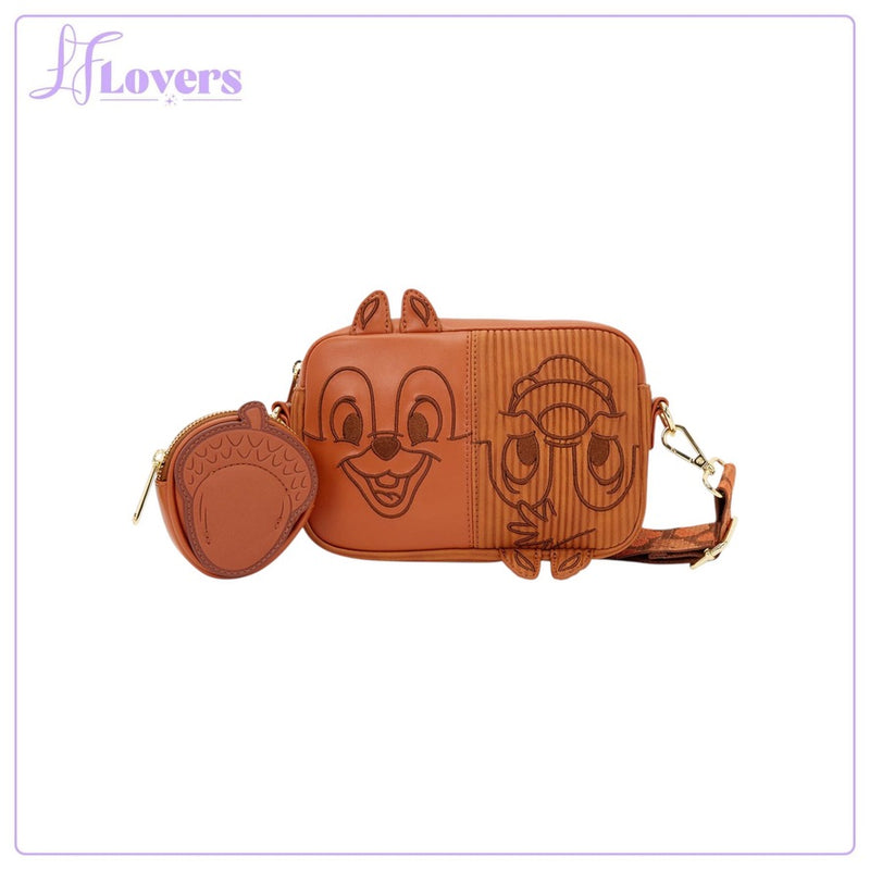 Load image into Gallery viewer, Loungefly Disney Chip 'n' Dale Corduroy Sling Crossbody Bag With Coin Bag - PRE ORDER - LF Lovers

