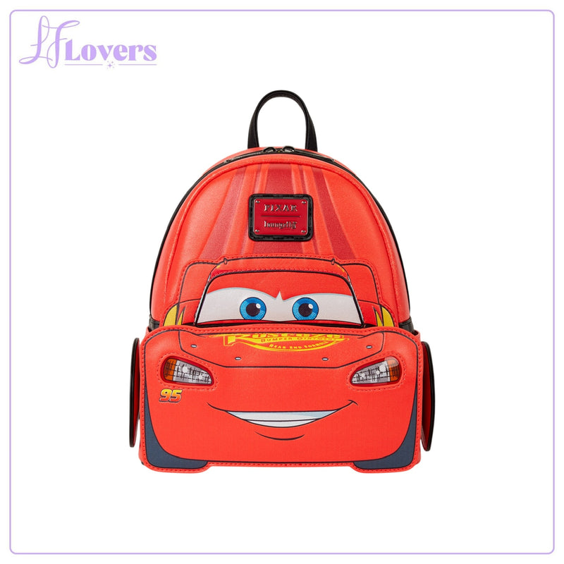 Load image into Gallery viewer, Loungefly Disney Pixar Cars 20th Anniversary Lightning McQueen Metallic Light-Up Mini Backpack - Preorder
