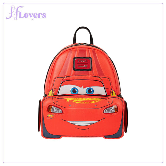 Loungefly Disney Pixar Cars 20th Anniversary Lightning McQueen Metallic Light-Up Mini Backpack - Preorder